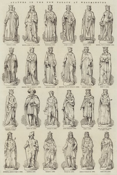 Statuer i det nye palads i Westminster af English School